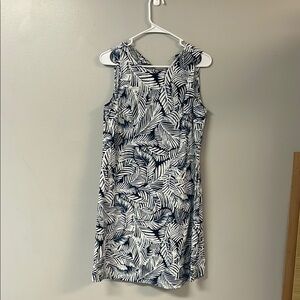 Black and White Sleeveless Halter Mini Dress